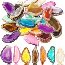 A polished agate slice displaying its characteristic bands.