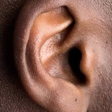 A close-up view of a human ear