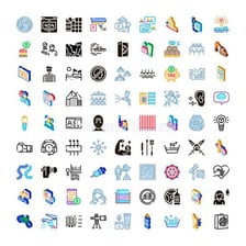 A complete collection shown together to represent the entirety