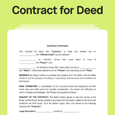 A formal property deed being signed
