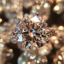 A faceted diamond displayed as a gemstone.