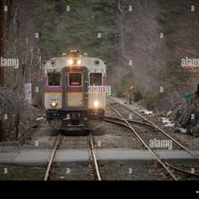 A train stopped at a station, illustrating a halt.