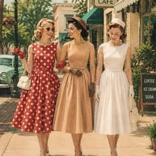 An outfit styled with deliberately vintage fashion