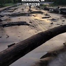 A street covered by floodwater.