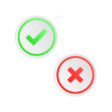 A clear visual representing a false statement or an incorrect claim.