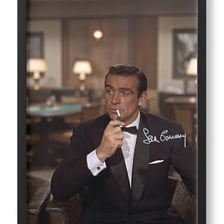A depiction of James Bond, the fictional secret agent known as 007.