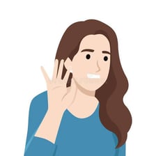 A person attentively listening to someone giving advice.