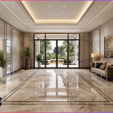 An interior view of a building entrance lobby