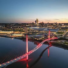 The Omaha skyline beside the Missouri River