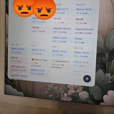 A calendar with a future event still pending