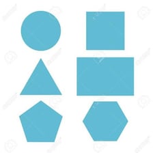 Educational illustration showing a triangle and a square