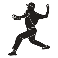 A cricket player in the act of throwing a ball