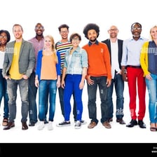 A diverse group of people standing together