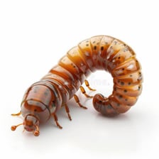 A close-up photograph of an insect larva.