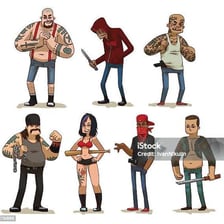 A group of criminals depicted together