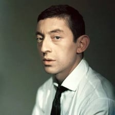 A portrait of French singer-songwriter Serge Gainsbourg.