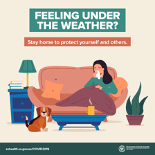A person resting while feeling unwell