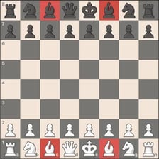 A chessboard set up for a game