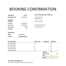 A hotel reservation confirmation showing booked dates and guest details