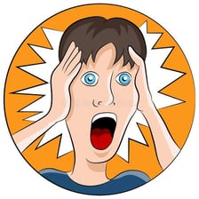 An illustration of a person appearing dazed and stunned