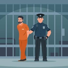 Police officers making an arrest.