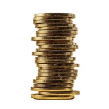 Gold coins and luxury items representing great wealth