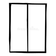 A simple illustration of an object divided into two equal parts