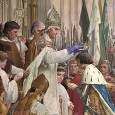 A ceremonial scene representing elevation to noble rank