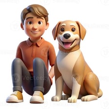 A dog sitting faithfully beside its owner