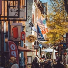 A row of commercial businesses.