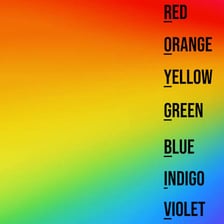 A rainbow spectrum showing the indigo band.