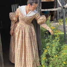 A dress bodice showing the upper part of the garment.