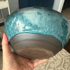 A visible crack marking a defect in a ceramic object