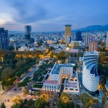 A cityscape of Tirana, the capital of Albania