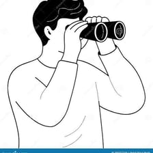 A person using binoculars to observe something in the distance