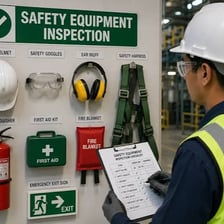 A cautious person carefully checking equipment before use