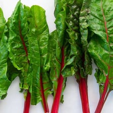 Fresh Swiss chard with green leaves and colourful stalks