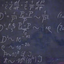 Mathematical statements displayed on a chalkboard