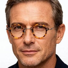 A pair of eyeglasses viewed close up