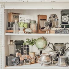 A deliberately cute, old-fashioned decorative scene.
