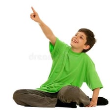 A person pointing towards a distant object