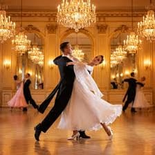 A ballroom dancer shown in a graceful pose