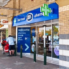 The exterior of a British chemist shop or pharmacy