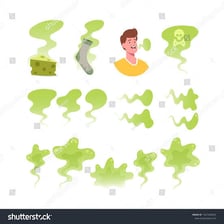 An illustration representing an unpleasant odor.