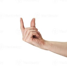 A person using a hand gesture as a signal