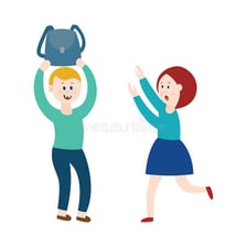 An illustration of one person provoking another.