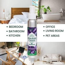 An air freshener spray bottle being used indoors