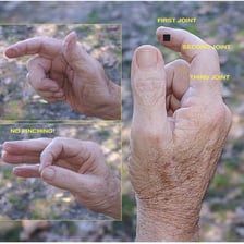 A finger operating a trigger mechanism