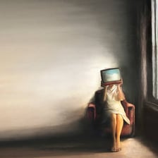 A person gazing out of a window in a dreamy reverie