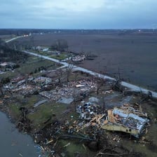 A scene showing the aftermath of severe disaster